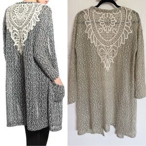 ANTHROPOLOGIE Elegant Lace-Back Cardigan